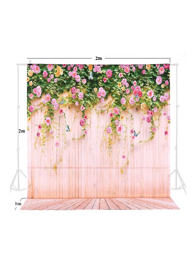 أندوير خلفية أستوديو للتصوير الفوتوغرافي بنمط خشب على هيئة زهور متعدد الألوان - Image 3