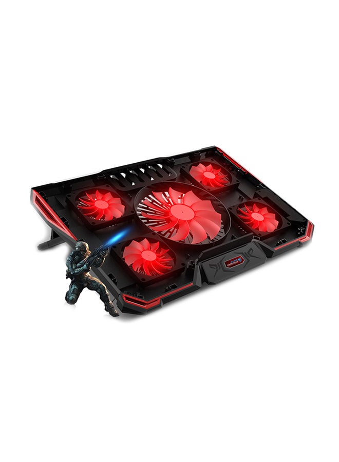 Laptop Cooling Pad With Adjustable Mount Stands Black  - Image 2