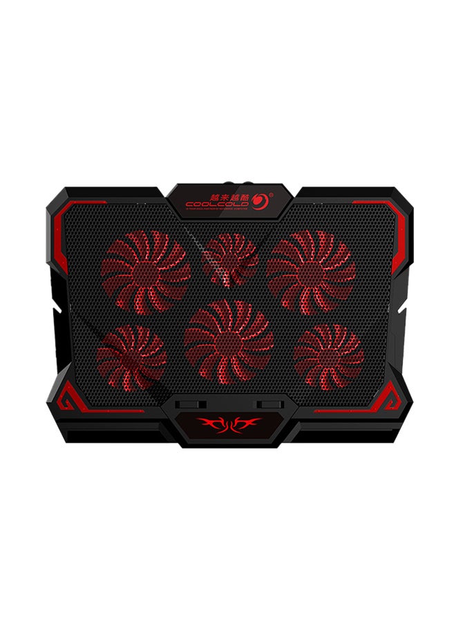 Laptop Cooling Fan With USB Cable and Adjustable Height Red  - Image 1
