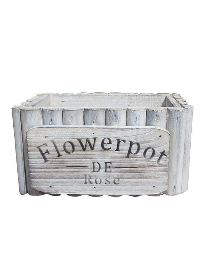Kmte Decorative Nursery Square Pot White 20x14.5x10.5cm - Image 1