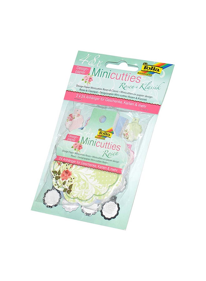 Design Paper Mini Cutties Roses And Klassik Set Multicolour