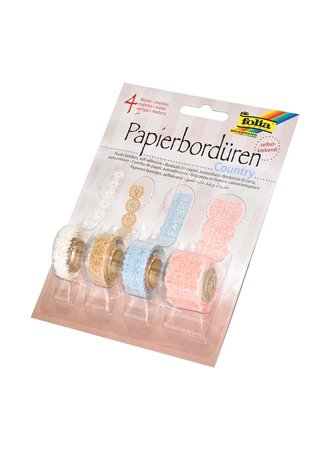 folia 4-Rolls Paper Borders Self-Adhesive Multicolour 