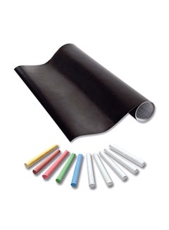 Self Adhesive Blackboard And Chalk Set Multicolour