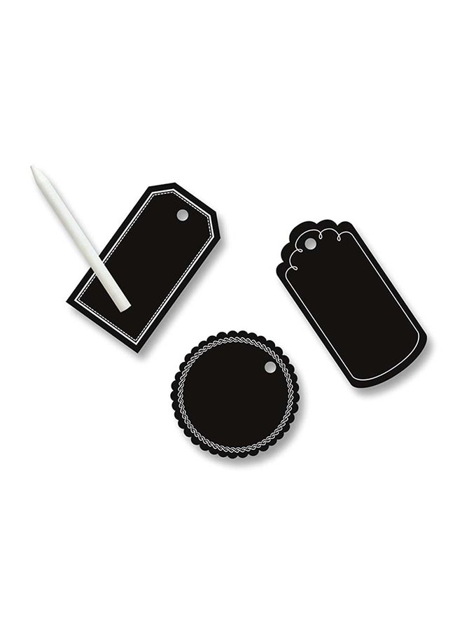 folia 6-Piece  Blackboard Tags with Soap Stone Pen Black  - Image 1