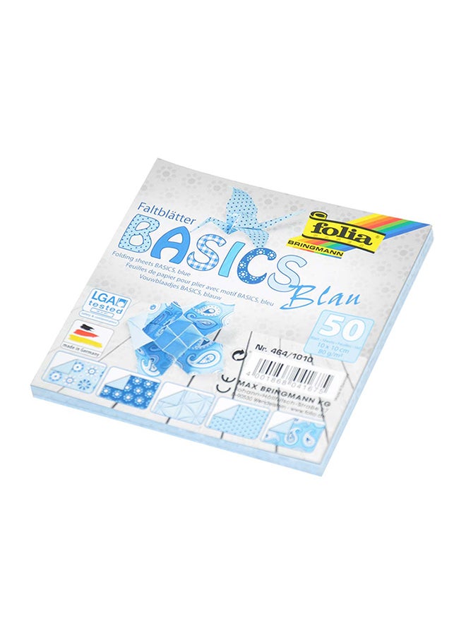 folia 50 sheets Folding Papers,80gsm,10x10cm Blue  - Image 2