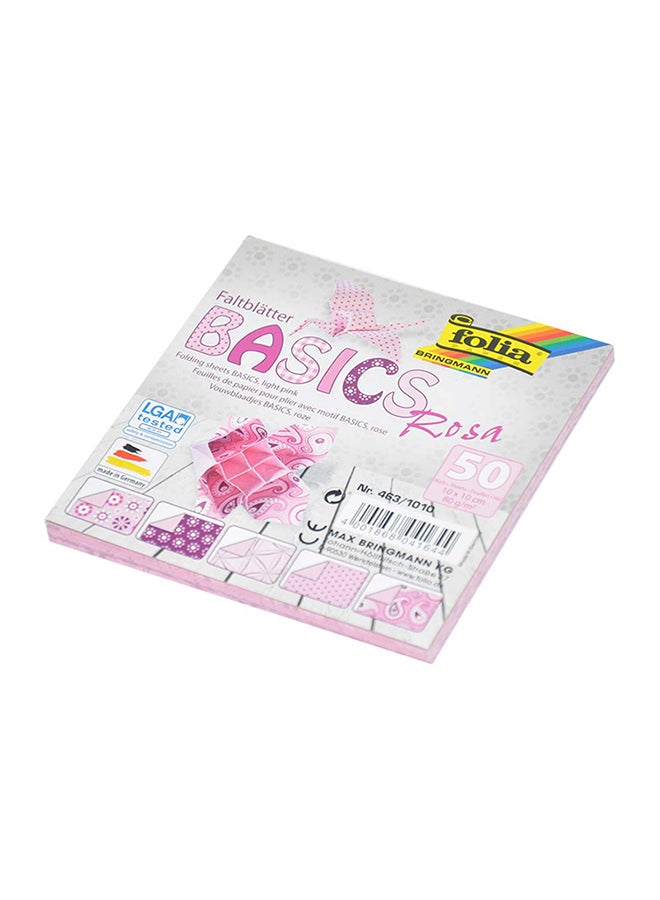 folia 50-Sheets  Folding Papers 10x10cm Pink - Image 2