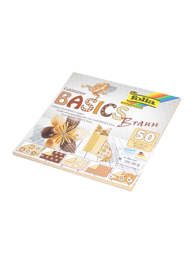 folia 50-Sheets  Folding Papers Brown - Image 2