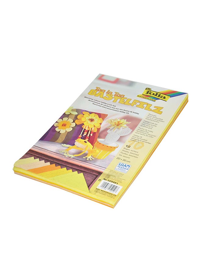 folia 10-Piece Craft Paper Yellow - Image 2