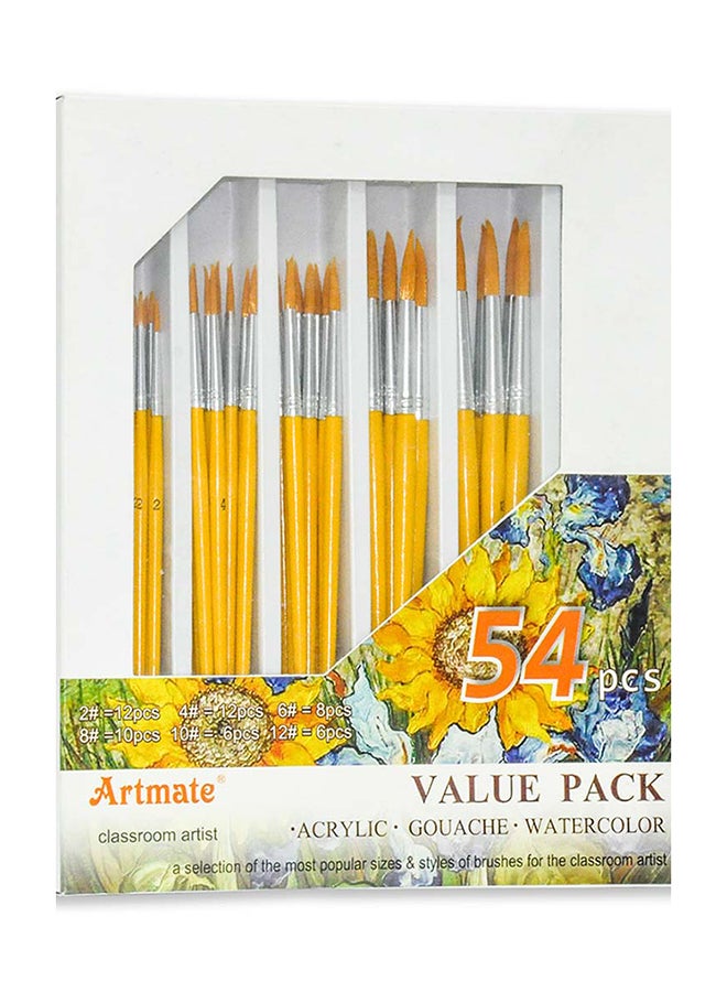 Artmate - 54-Piece Brush Set Round Multicolour - Image 1