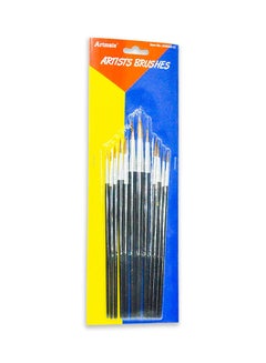 Artmate 12-Piece Round Pointed Tip Artist Paint Brush Set Multicolour  - Image 2