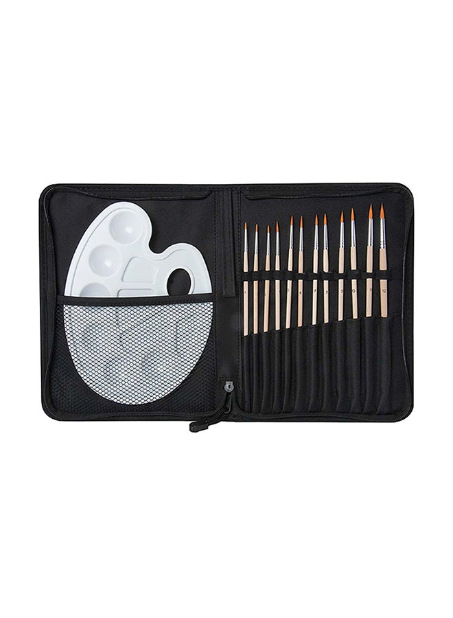 آرتمايت طقم فرش للفنانين مع لوحة من البلاستيك مكون من 12 قطعة متعدد الألوان