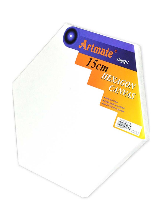 آرتمايت قماش كانفاس سداسي الشكل، 15 سم أبيض