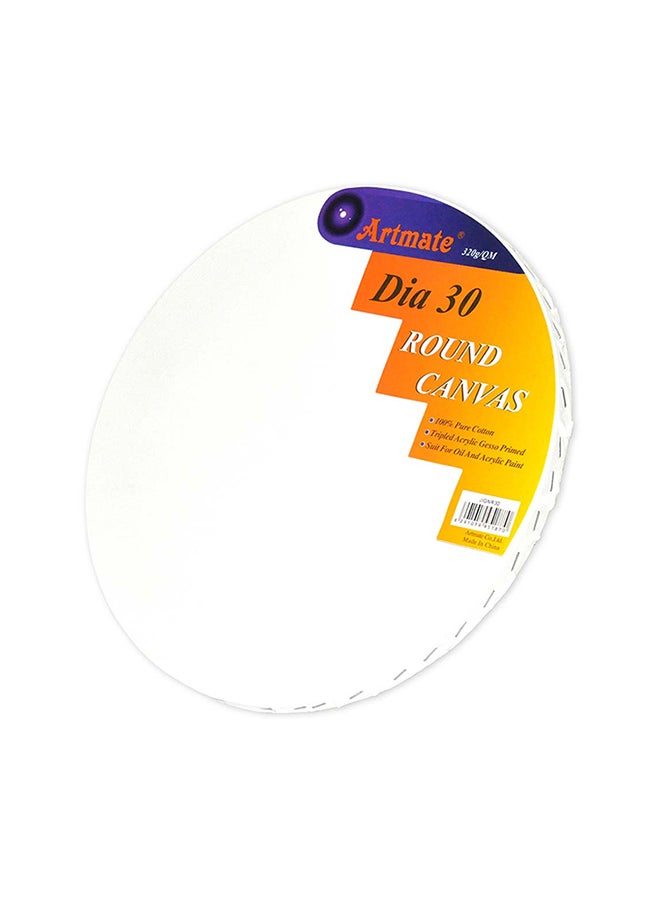 آرتمايت لوح قماش كتاني دائري الشكل، مقاس 30 سم أبيض