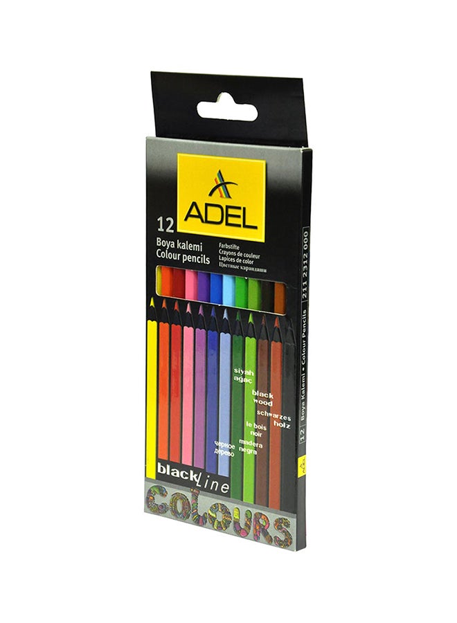 Adel 12-Color Blackline Pencils Multicolour - Image 2