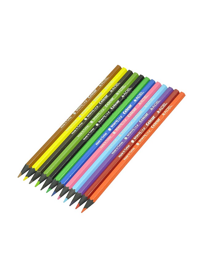 Adel 12-Color Blackline Pencils Multicolour - Image 1