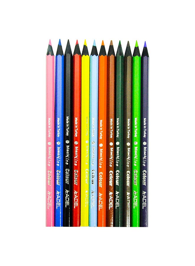 Adel 12-Color Blackline Pencils Multicolour  - Image 1