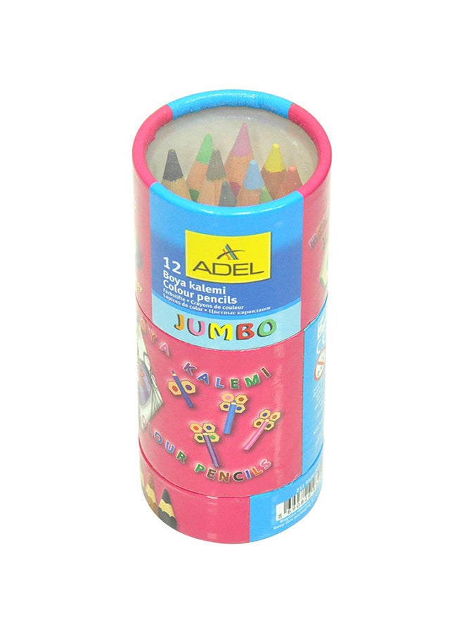 Adel 12-Piece Jumbo Trio Color Pencils In Tube Multicolour  - Image 2
