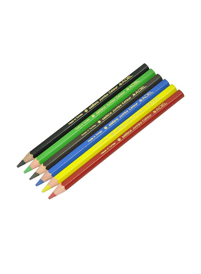 Adel 6-Piece Jumbo Color Pencils Multicolour  - Image 1