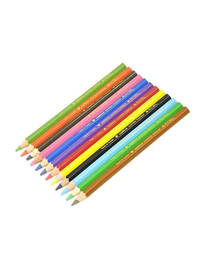 Adel 12-Piece Jumbo Trio Color Pencils Multicolour - Image 1