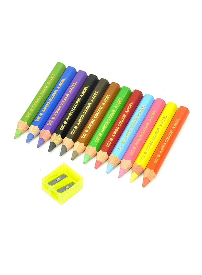 Adel 12-Piece Jumbo Trio Color Pencils In Tube Multicolour  - Image 1
