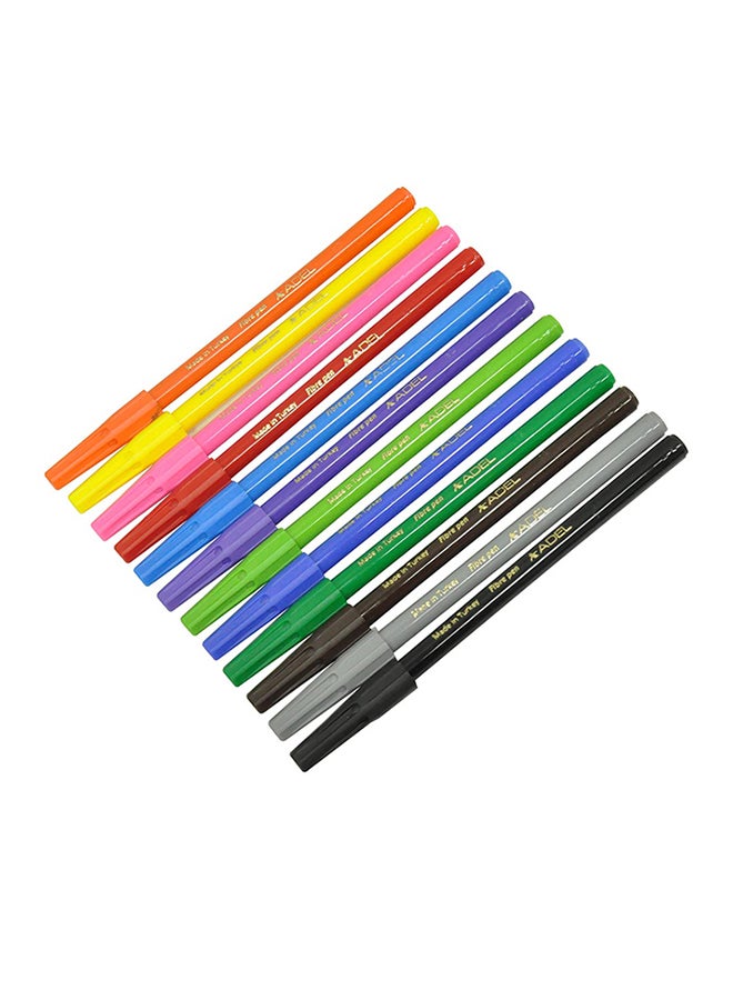 Adel 12-Colors Fibre Tip Pens Multicolour  - Image 1