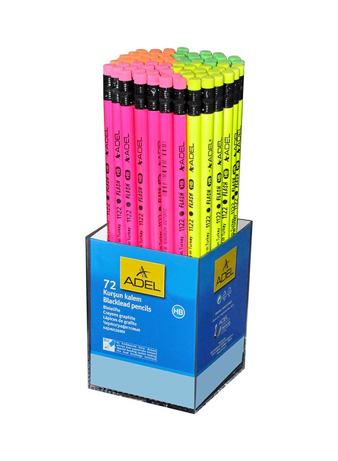 Adel 72-Piece Blacklead Pencil With Eraser Tip Multicolour - Image 1