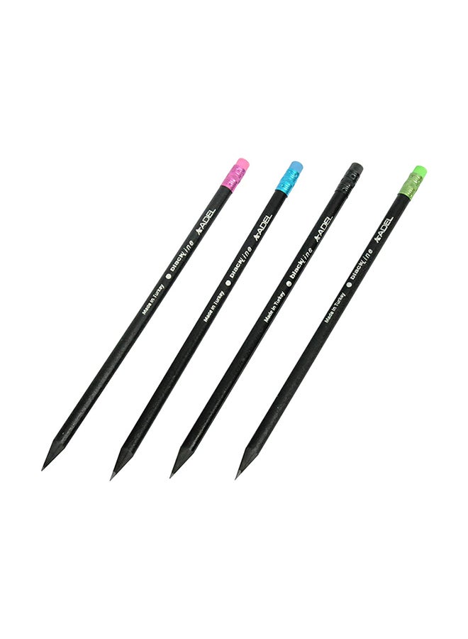 Adel 72-Piece Blacklead Pencil With Eraser Tip Multicolour  - Image 2