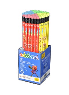 72-Piece Blacklead Pencil With Eraser Tip Multicolour