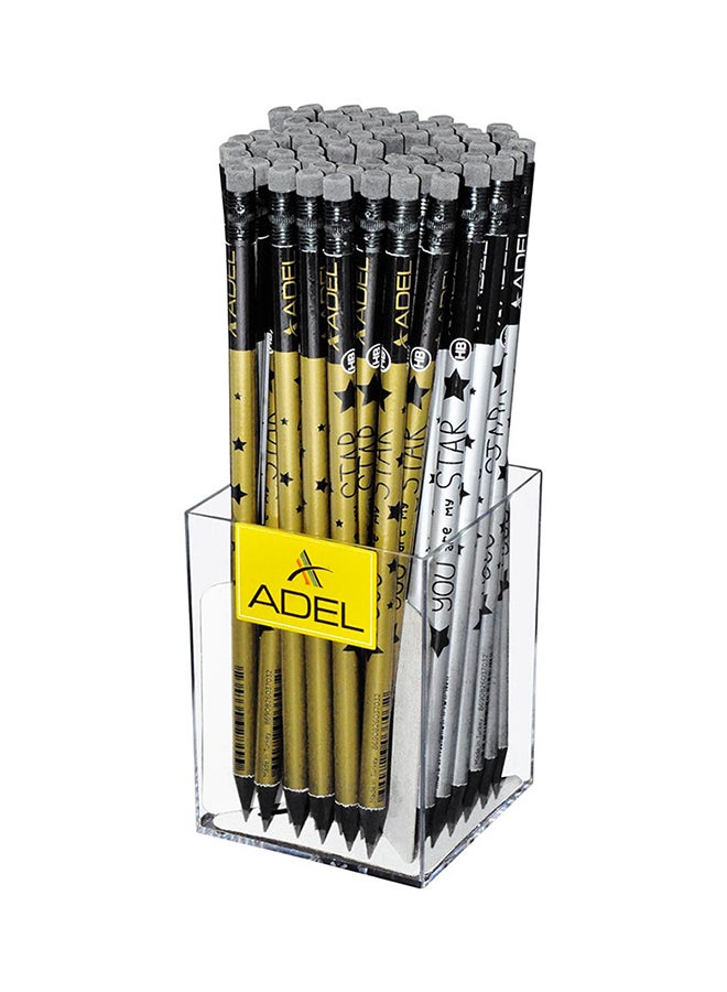 Adel 72-Piece Blacklead Pencil With Eraser Tip Multicolour  - Image 1