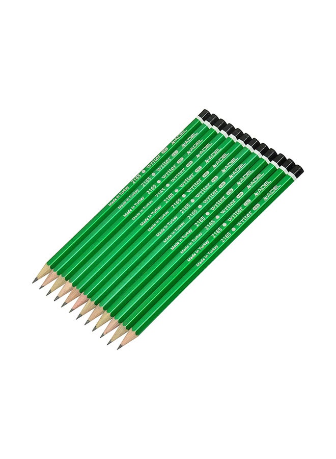 Adel 12-Piece Blacklead Pencil With Eraser Tip Multicolour - Image 1