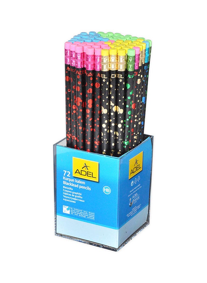 Adel 72-Piece  Blacklead Pencil With Eraser Tip Multicolour - Image 1
