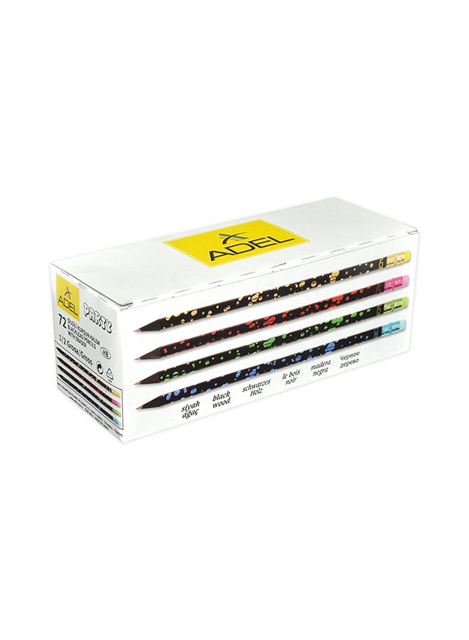 Adel 72-Piece  Blacklead Pencil With Eraser Tip Multicolour - Image 3