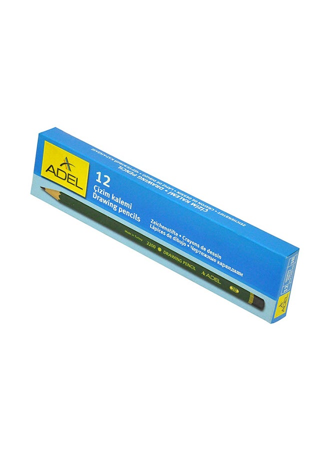 Adel 12-Piece 3B Drawing Pencil Set Multicolour  - Image 2