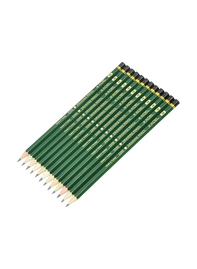 Adel 12-Piece 3B Drawing Pencil Set Multicolour  - Image 1