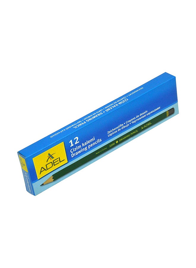 Adel 12-Piece Drawing Pencil 2H Multicolour  - Image 2