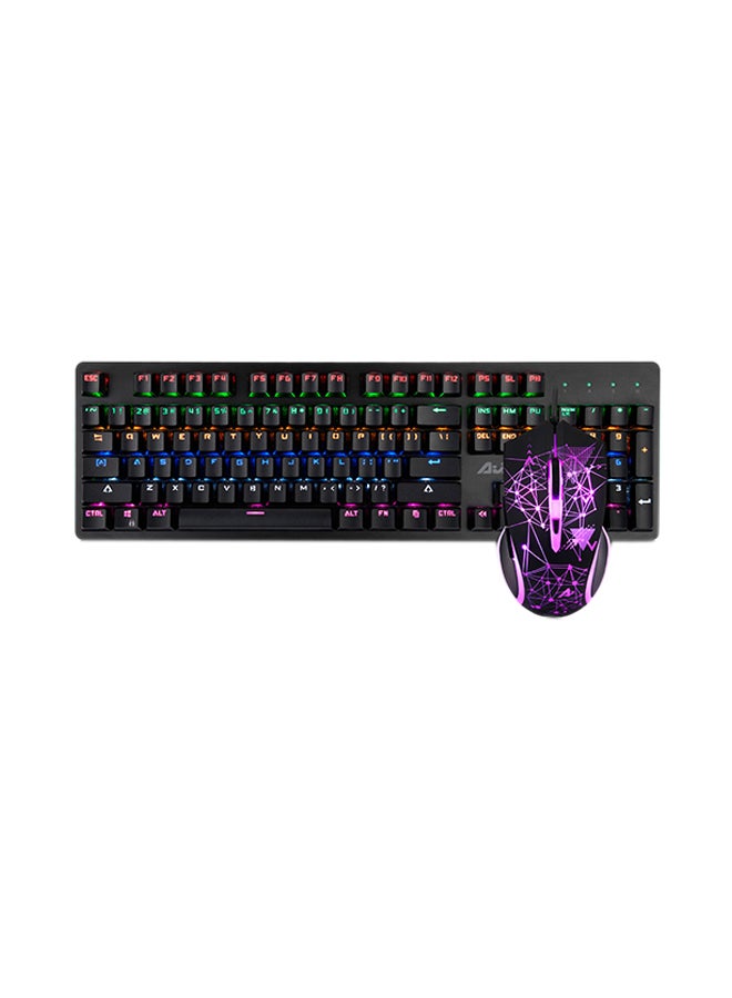 Ajazz Mechanical Keyboard And Mouse Black  - Image 1