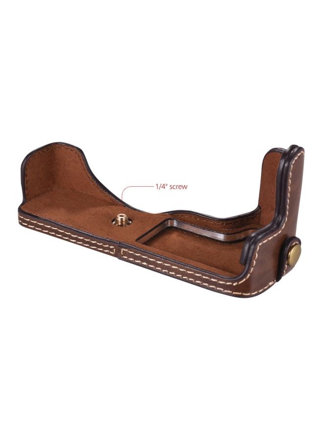 Protective Half Body Case For Canon Eos M5/M50 Coffee - Image 5