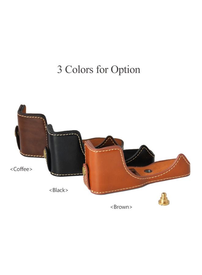 Protective Half Body Case For Canon Eos M10/M100 Digital Camera Coffee - Image 5