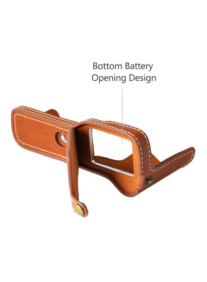 PU Leather Protective Half Body Case For Fujifilm Fuji X-T3/XT3/X-T2/XT2 Brown - Image 2