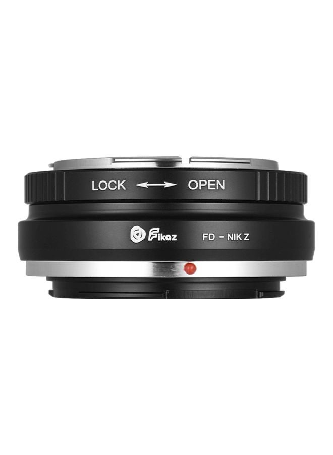 Fikaz Adapter Ring For Canon FD-Mount Lens To Nikon Z6 Z7 Z-Mount Mirrorless Camera Black/Silver  - Image 2