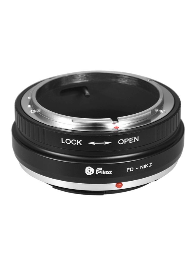 Fikaz Adapter Ring For Canon FD-Mount Lens To Nikon Z6 Z7 Z-Mount Mirrorless Camera Black/Silver  - Image 1