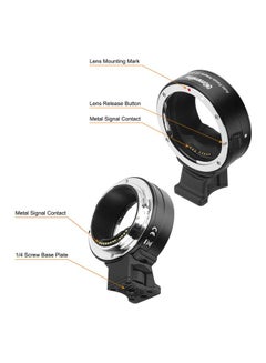 Commlite Adapter Ring For Canon EOS R RF-Mount Full Frame Camera Black  - Image 3