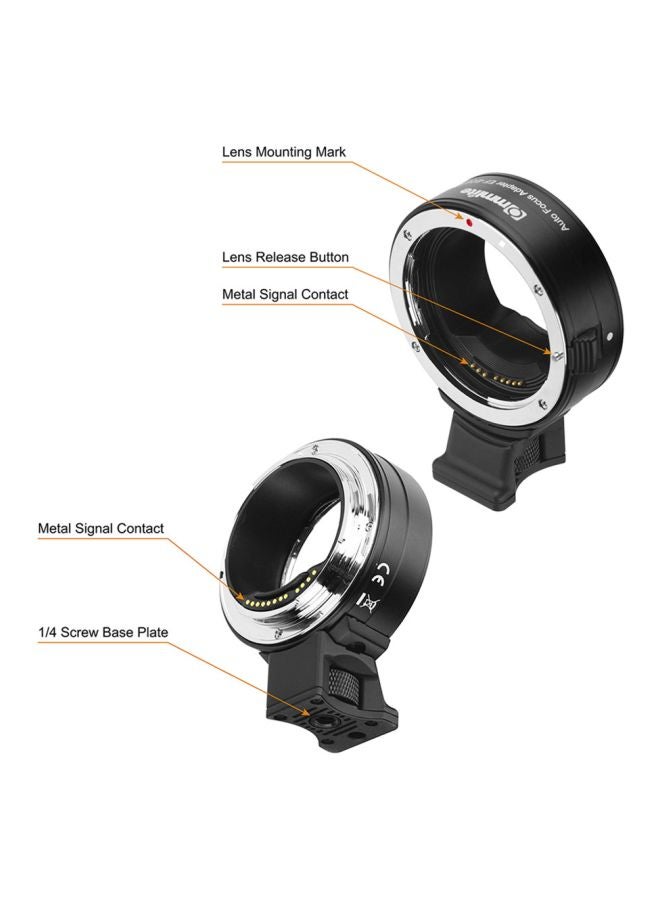 Commlite - Adapter Ring For Canon EOS R RF-Mount Full Frame Camera Black - Image 1
