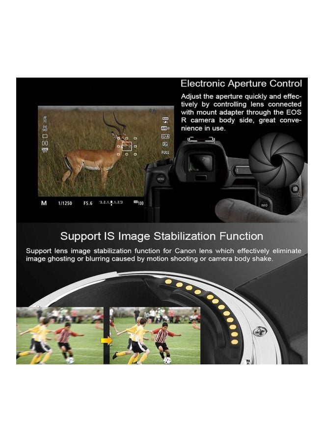 Commlite - Adapter Ring For Canon EOS R RF-Mount Full Frame Camera Black - Image 1