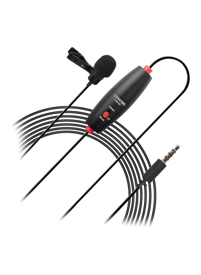 LENSGO Mini Omni-directional Lavalier Condenser Microphone LYM-DM1 Black/Red  - Image 1