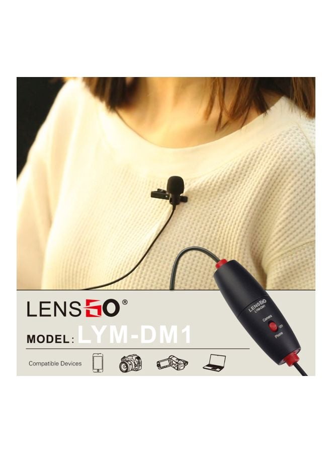 LENSGO Mini Omni-directional Lavalier Condenser Microphone LYM-DM1 Black/Red  - Image 2