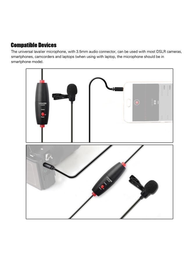LENSGO Mini Omni-directional Lavalier Condenser Microphone LYM-DM1 Black/Red  - Image 4