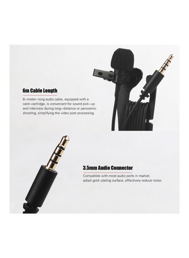 LENSGO Mini Omni-directional Lavalier Condenser Microphone LYM-DM1 Black/Red  - Image 5