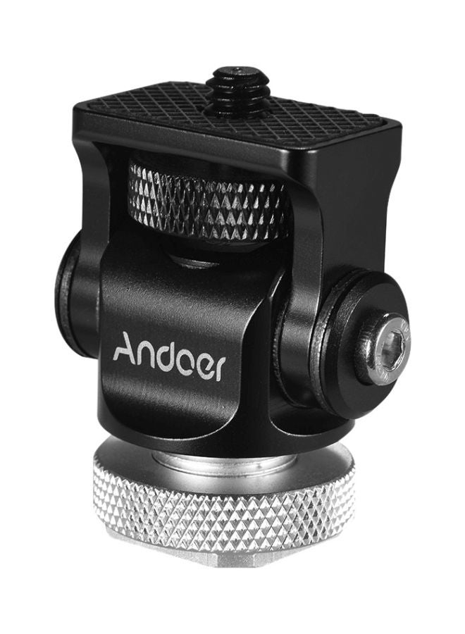 ANDOER 180 Degree Ballhead For Camera Black/Silver - Image 2