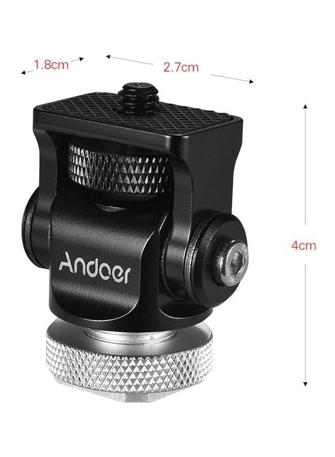 ANDOER 180 Degree Ballhead For Camera Black/Silver - Image 5